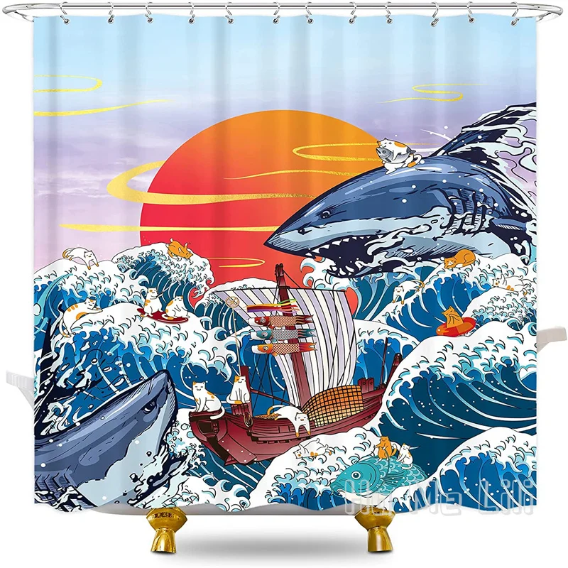 Japanese By Ho Me Lili Shower Curtain For Bathroom Decor Anime Great Wave Theme Cool Shark Eat Cat Sunset Ocean Boat
Japanese By Ho Me Lili Shower Curtain For Bathroom Decor Anime Great Wave Theme Cool Shark Eat Cat Sunset Ocean Boat