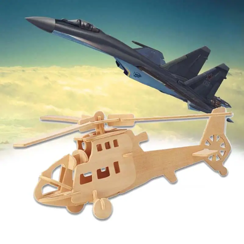 Лазерная резка деревянный автомобиль самолет паровоз игрушки 3D Деревянный пазл