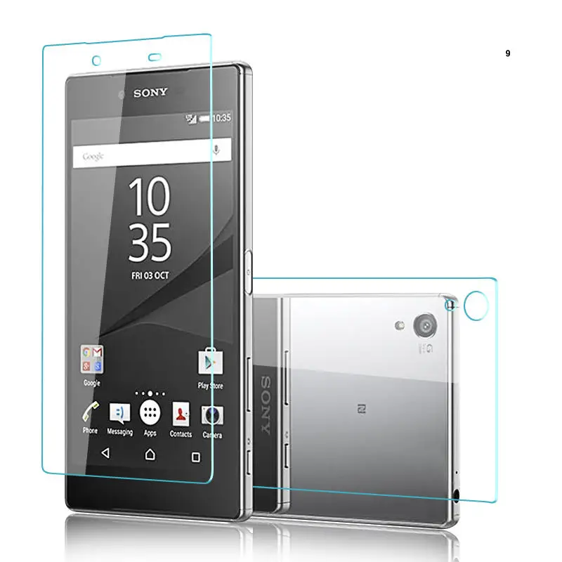 2 шт. (переднее и заднее) закаленное стекло 9H для Sony Z1 Z4 Z5 Compact mini Premium Dual Z Z3 M4 M5
