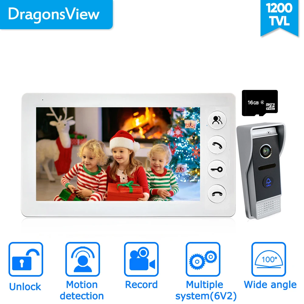 Видеодомофон Dragonsview, 7-дюймовый проводной домофон, дверной звонок, камера, запись, обнаружение движения, 16 ГБ, SD-карта, широкий угол 100 °
Видеодомофон Dragonsview, 7-дюймовый проводной домофон, дверной звонок, камера, запись, обнаружение движения, 16 ГБ, SD-карта, широкий угол 100 °