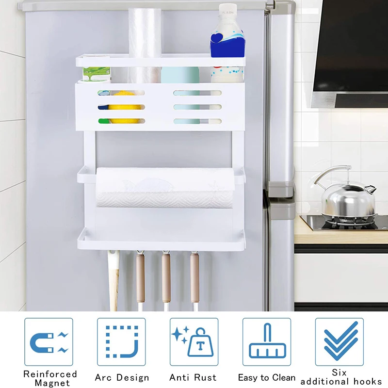 netic Spice Rack Organizer - Refrigerator Storage Shelf, Space Saving Paper Towel Holder Shelf for Kitchen
netic Spice Rack Organizer - Refrigerator Storage Shelf, Space Saving Paper Towel Holder Shelf for Kitchen