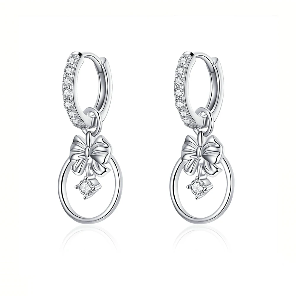 Ghidbk New 925 Sterling Silver Lively Bowknot Hoop Earrings For Women Simple Wedding Huggie Earrings Fashion Party Jewelry Gifts
Ghidbk New 925 Sterling Silver Lively Bowknot Hoop Earrings For Women Simple Wedding Huggie Earrings Fashion Party Jewelry Gifts