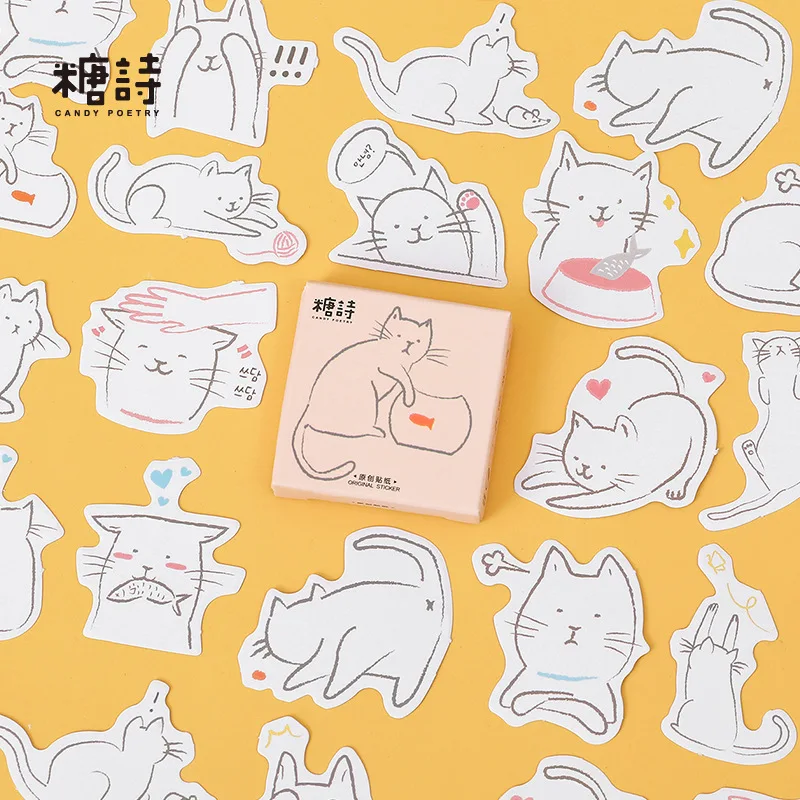 white cat love fish stationery sticker scrapbooking seal cartoon animal DIY diary journal decorative adhesive paper supplies 45P
white cat love fish stationery sticker scrapbooking seal cartoon animal DIY diary journal decorative adhesive paper supplies 45P