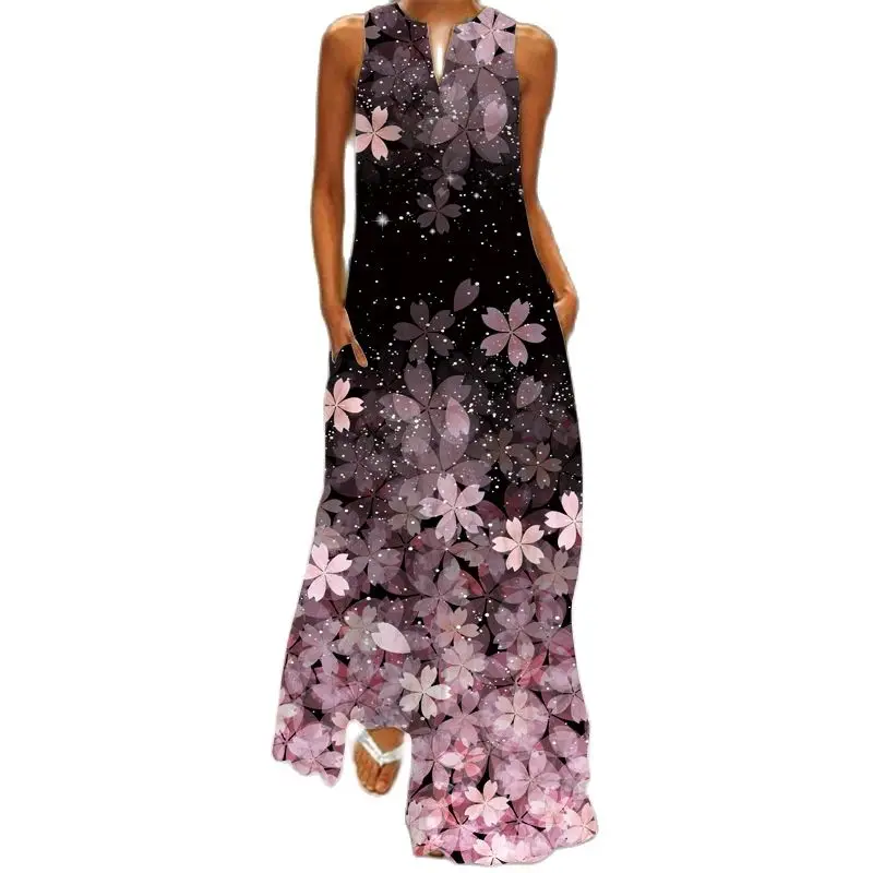 Summer 2021 New Hot Sale Fashion Splice V-Neck Pockets Dress Lady Sleeveless Long Dress Casual Loose 3D Printing Pullover Dress
Summer 2021 New Hot Sale Fashion Splice V-Neck Pockets Dress Lady Sleeveless Long Dress Casual Loose 3D Printing Pullover Dress