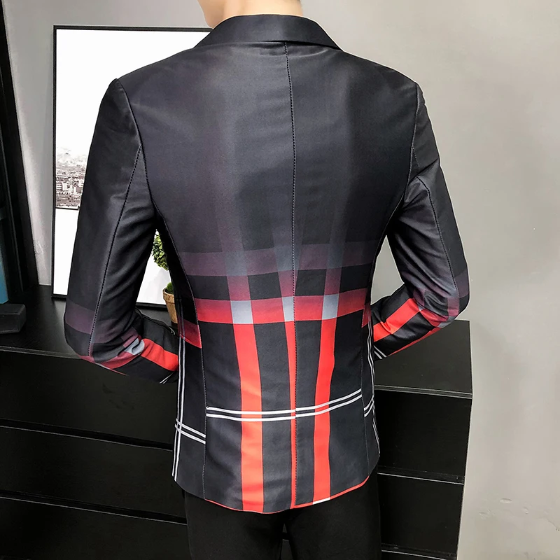 2021 High Quality Gentleman Men Slim Casual plaid Suit Jackets Large Size Brands Men's business Casual Flow printing Blazers Man
2021 High Quality Gentleman Men Slim Casual plaid Suit Jackets Large Size Brands Men's business Casual Flow printing Blazers Man