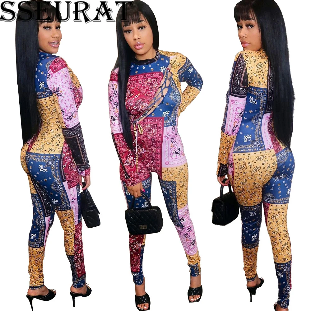 SSEURAT Sexy Paisley Print Hollow Out Bandage Jumpsuit Fall Winter Women Party Long Sleeve Romper
SSEURAT Sexy Paisley Print Hollow Out Bandage Jumpsuit Fall Winter Women Party Long Sleeve Romper