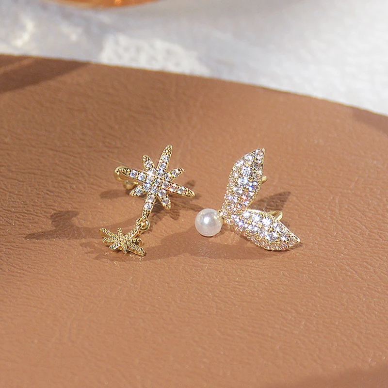 2021 Trend 14K Real Gold Plated Pearl Mermaid Tail Clip Earrings for Women Jewelry AAA Zircon S925 Silver Needle Stud Party Gift
2021 Trend 14K Real Gold Plated Pearl Mermaid Tail Clip Earrings for Women Jewelry AAA Zircon S925 Silver Needle Stud Party Gift