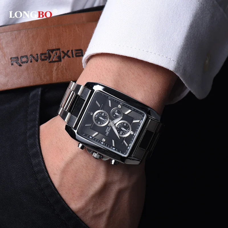 LONGBO Simple Square Men's Waterproof Quartz men's Watch Multifunctional timing watch stainless steel strap religio masculino
LONGBO Simple Square Men's Waterproof Quartz men's Watch Multifunctional timing watch stainless steel strap religio masculino