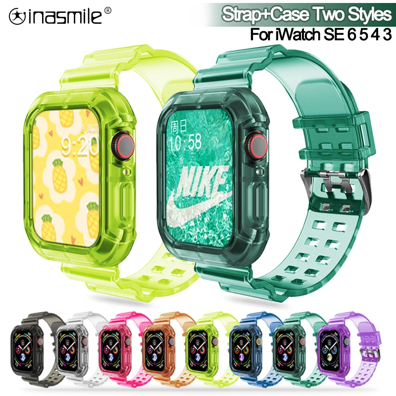 Newest Clear Strap+Case for iwatch Series SE 6 5 4 44mm 42mm Silicone Transparent band Bracelet for Apple Watch 3 2 1 38mm 40mm
Newest Clear Strap+Case for iwatch Series SE 6 5 4 44mm 42mm Silicone Transparent band Bracelet for Apple Watch 3 2 1 38mm 40mm