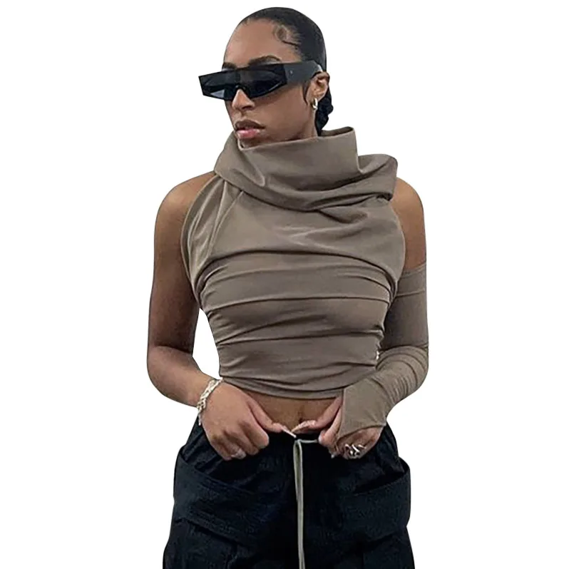 2021 Women Autumn Winter Sexy Backless Bandage Bodycon Crop Top Single-sleeved Hooded Slim top T Shirt
2021 Women Autumn Winter Sexy Backless Bandage Bodycon Crop Top Single-sleeved Hooded Slim top T Shirt