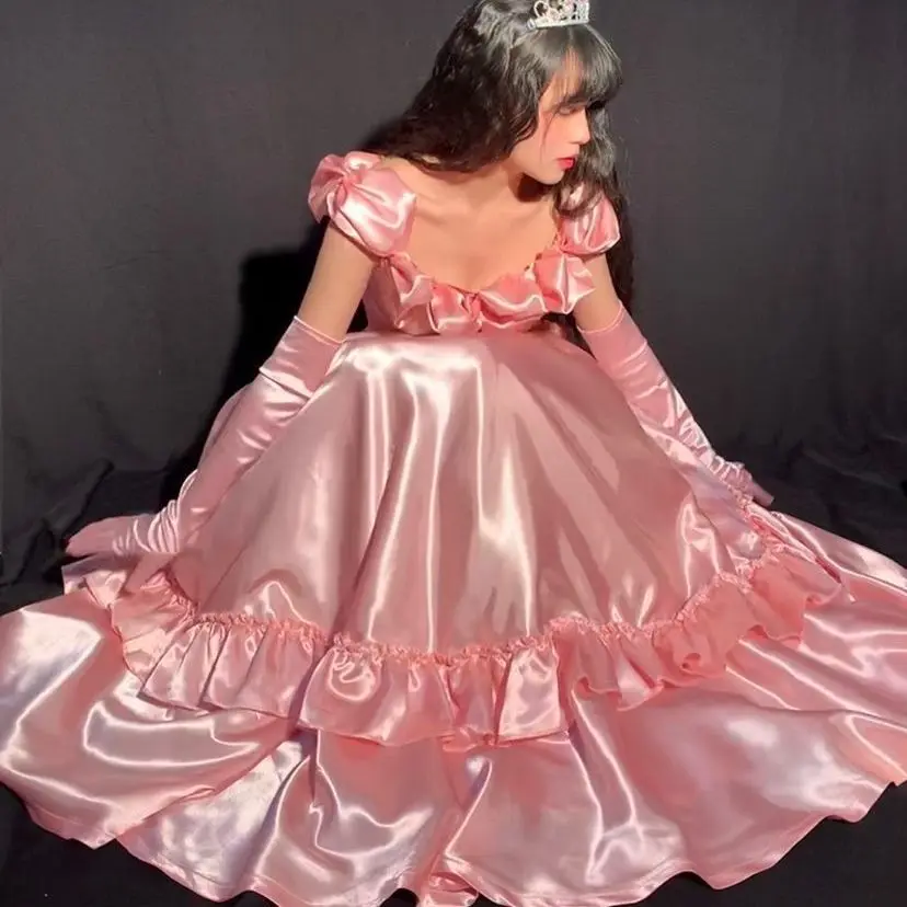 Elegant Vintage Victorian Princess Dress Women Sweet Ruffles Fairy Strap Long Dress Female Kawaii Wedding Evening Party Dresses
Elegant Vintage Victorian Princess Dress Women Sweet Ruffles Fairy Strap Long Dress Female Kawaii Wedding Evening Party Dresses