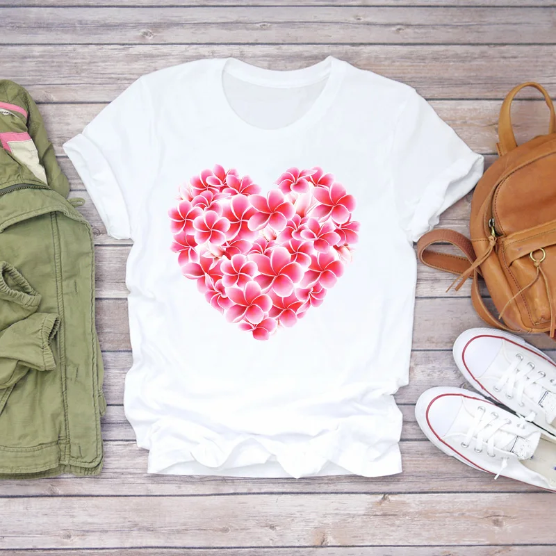 Womens T-shirts Ladies Short Sleeve Love Heart Valentine Flower Floral Women Print Ladies Top T Graphic Female Tee T-Shirt
Womens T-shirts Ladies Short Sleeve Love Heart Valentine Flower Floral Women Print Ladies Top T Graphic Female Tee T-Shirt