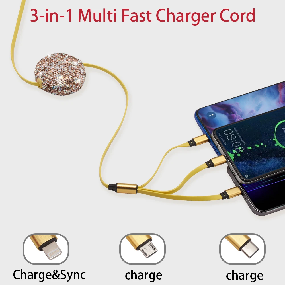Автомобильный Телескопический кабель для передачи данных со стразами USB быстрая зарядка для iPhone Android Type-C мобильный телефон зарядный кабель ...
Автомобильный Телескопический кабель для передачи данных со стразами USB быстрая зарядка для iPhone Android Type-C мобильный телефон зарядный кабель ...