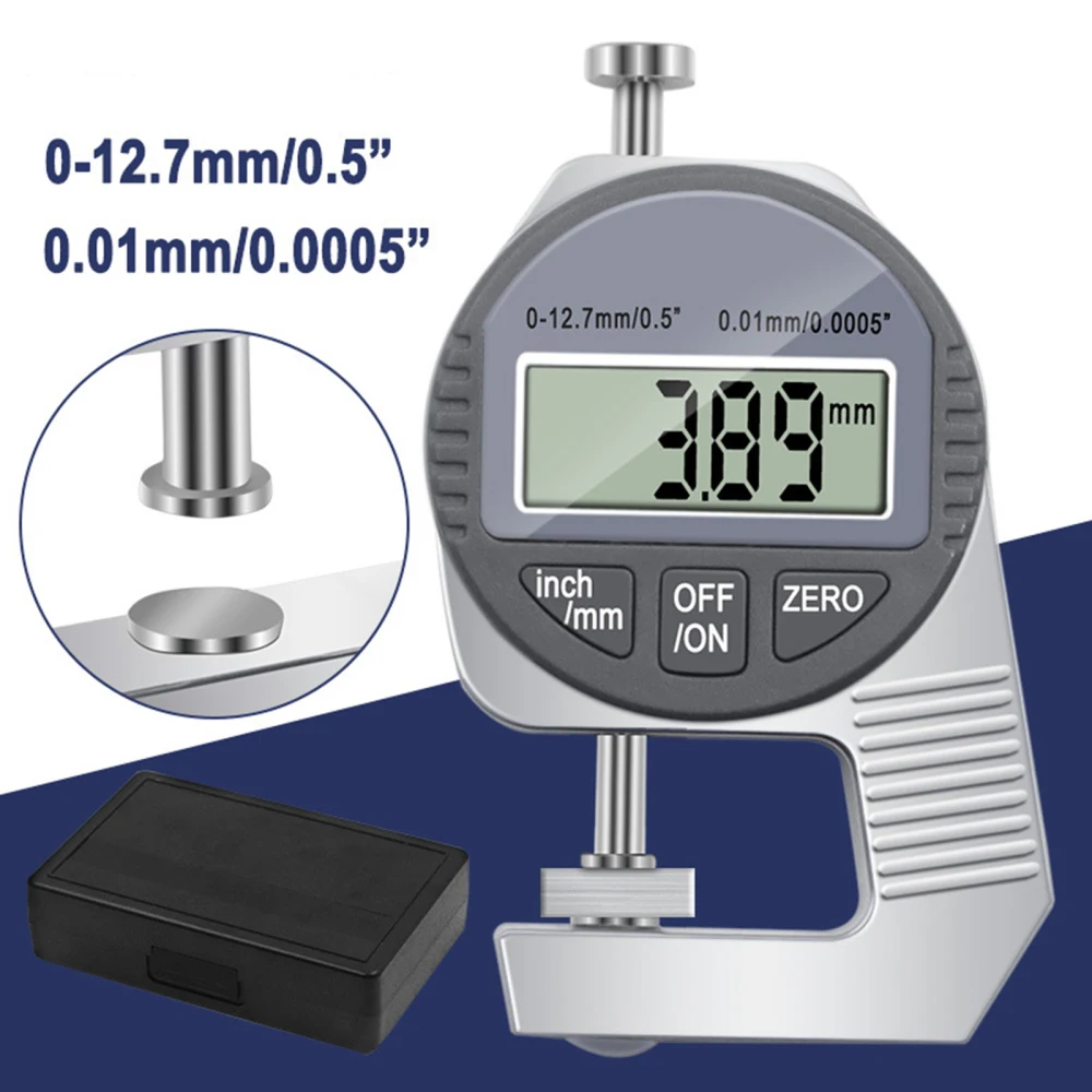 Digital Measurement Thickness Meter 0.01mm LCD Screen Electronic 0-12.7mm/0.5 Automatic Switch Micrometer Tester
Digital Measurement Thickness Meter 0.01mm LCD Screen Electronic 0-12.7mm/0.5 Automatic Switch Micrometer Tester