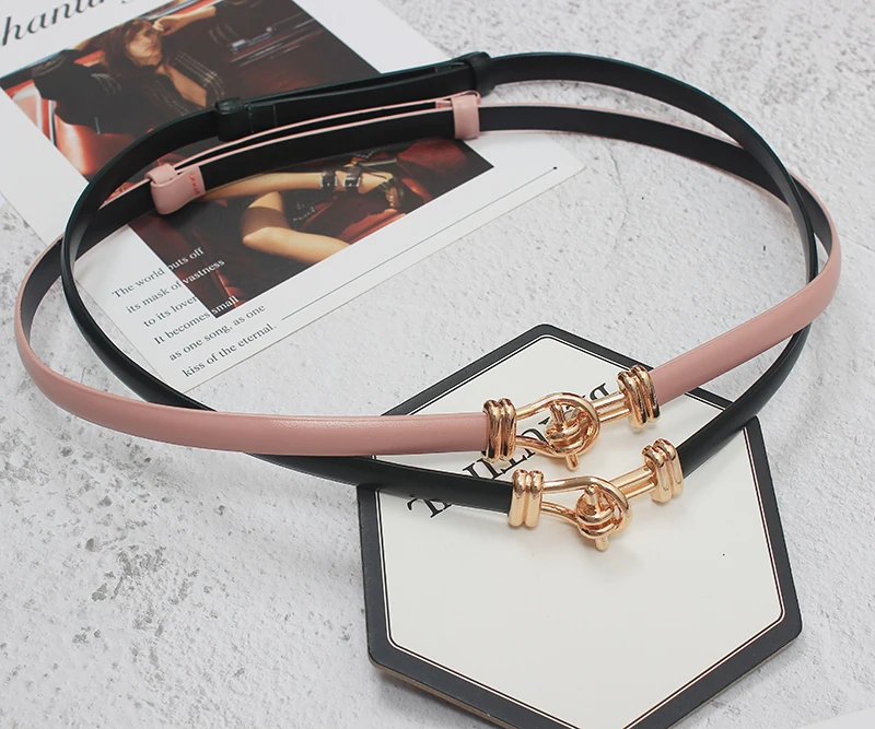 GetSpring Women Belt Genuine Leather Thin Woman Belts For Dress Knot Decoration All Match Fashion Waist Belt 2021 New Fashion
GetSpring Women Belt Genuine Leather Thin Woman Belts For Dress Knot Decoration All Match Fashion Waist Belt 2021 New Fashion