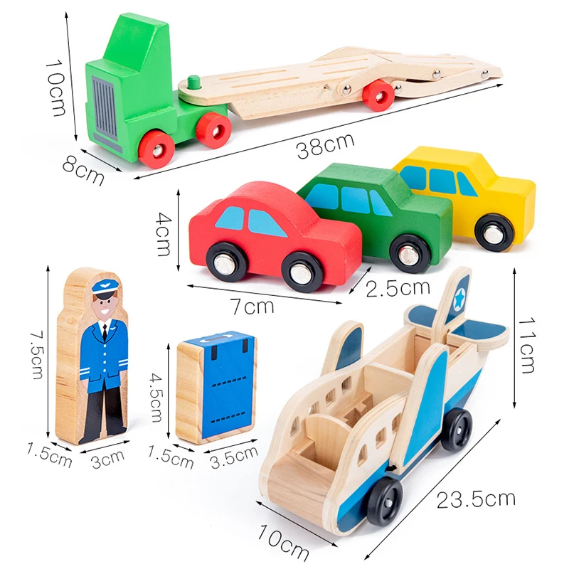 Kids Wooden Double-Decker Truck Airplane Transport Kit Simulation Model Toys Kid's Wooden Educational Toy Gifts For Children
Kids Wooden Double-Decker Truck Airplane Transport Kit Simulation Model Toys Kid's Wooden Educational Toy Gifts For Children