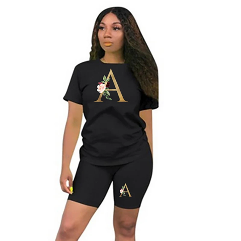 Tracksuit Women Two Piece Set Letter T Shirts and Shorts Set Summer Short Sleeve O-Neck Casual Joggers Biker Shorts Sexy Outfits
Tracksuit Women Two Piece Set Letter T Shirts and Shorts Set Summer Short Sleeve O-Neck Casual Joggers Biker Shorts Sexy Outfits