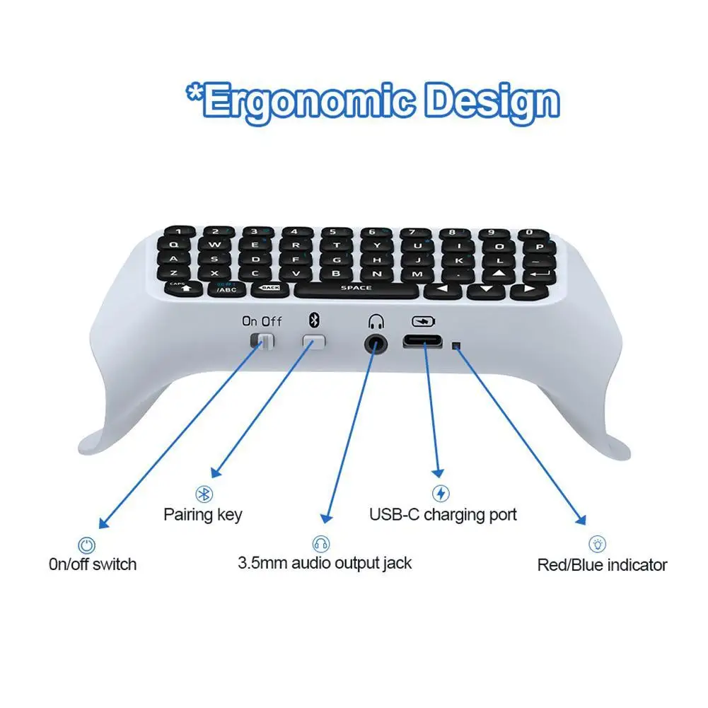 3.5mm Wireless Keyboard Bluetooth Chat Pad Keyboard For Sony PS5 Controller Gamepad For PS5 Game Console Accessories
3.5mm Wireless Keyboard Bluetooth Chat Pad Keyboard For Sony PS5 Controller Gamepad For PS5 Game Console Accessories