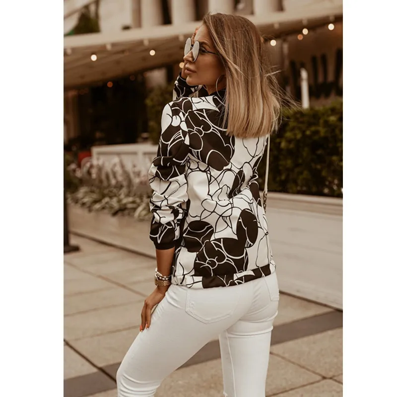 Printed long sleeve women's bomber jacket stylish zip-up vintage coat top elegant slim basic jacket for women
Printed long sleeve women's bomber jacket stylish zip-up vintage coat top elegant slim basic jacket for women