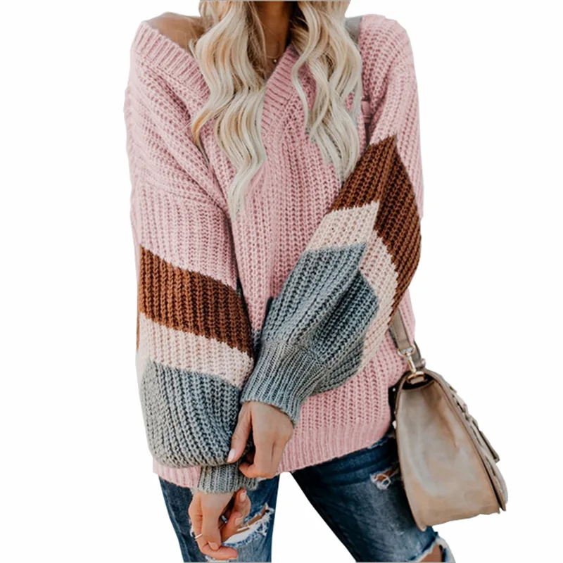 Sweater Female Autumn and Winter Korean Fashion Sweetheart V-neck 2021 New Fresh and Sweet Lantern Sleeve Striped Color Matching
Sweater Female Autumn and Winter Korean Fashion Sweetheart V-neck 2021 New Fresh and Sweet Lantern Sleeve Striped Color Matching