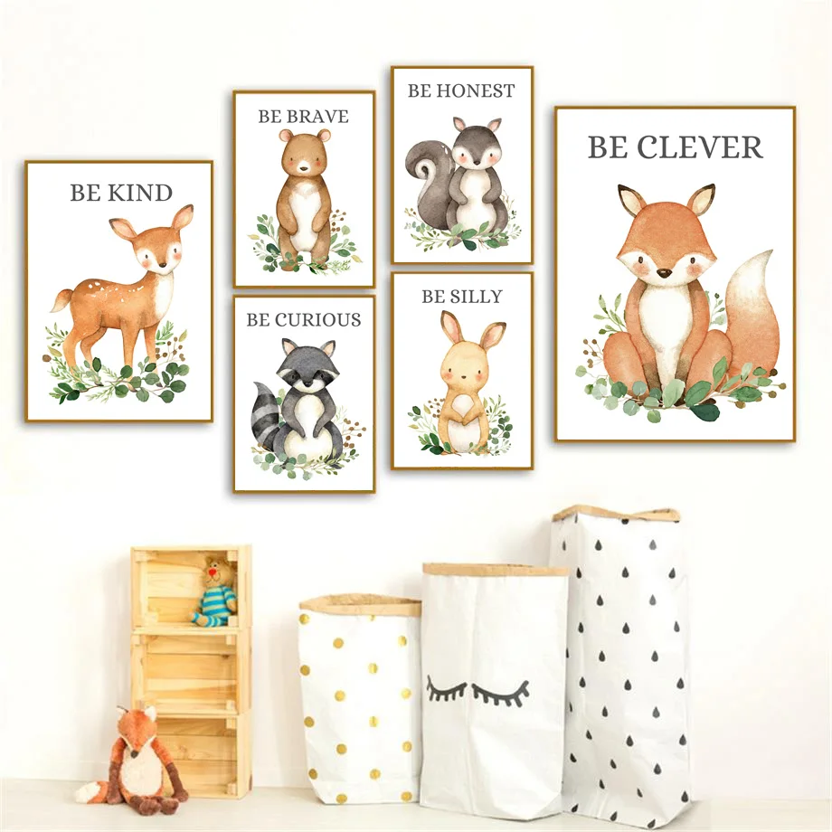 Squirrel Raccoon Rabbit Deer Fox Bear Nursery Wall Art Canvas Painting Nordic Posters And Prints Wall Pictures Kids Room Decor
Squirrel Raccoon Rabbit Deer Fox Bear Nursery Wall Art Canvas Painting Nordic Posters And Prints Wall Pictures Kids Room Decor