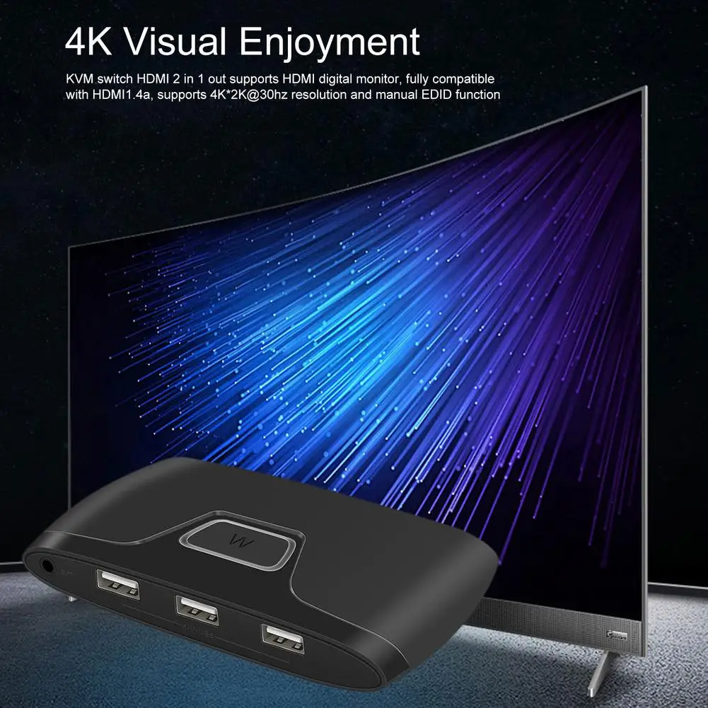 HDMI-compatible KVM Switch 2 Port 4K USB Switch KVM VGA Switcher Splitter Box For Sharing Printer Keyboard Mouse KVM Switch
HDMI-compatible KVM Switch 2 Port 4K USB Switch KVM VGA Switcher Splitter Box For Sharing Printer Keyboard Mouse KVM Switch