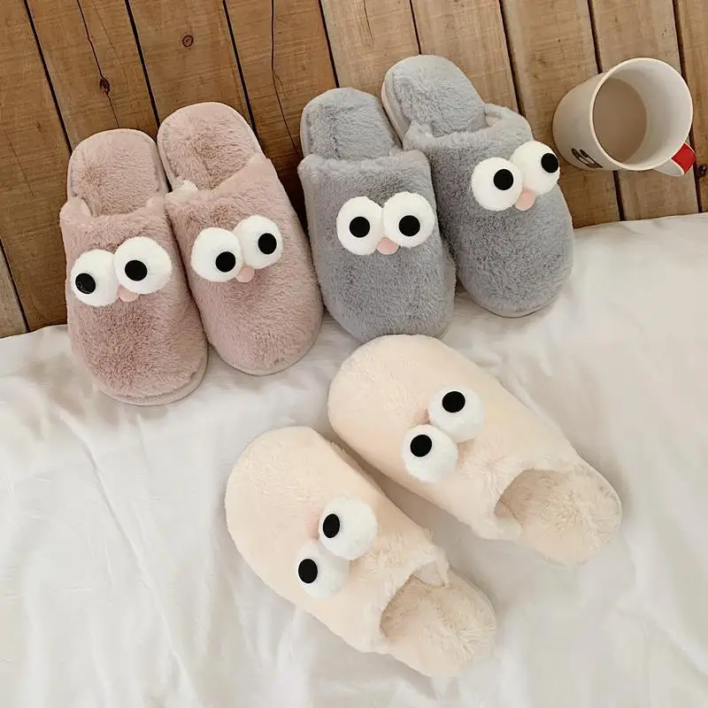 Cotton Fur Big Eyes Slippers Ladies Fluffy Winter Warm Home Indoor Soft Bottom Plush Thick Non-Slip Women's Autumn Floor Girl
Cotton Fur Big Eyes Slippers Ladies Fluffy Winter Warm Home Indoor Soft Bottom Plush Thick Non-Slip Women's Autumn Floor Girl