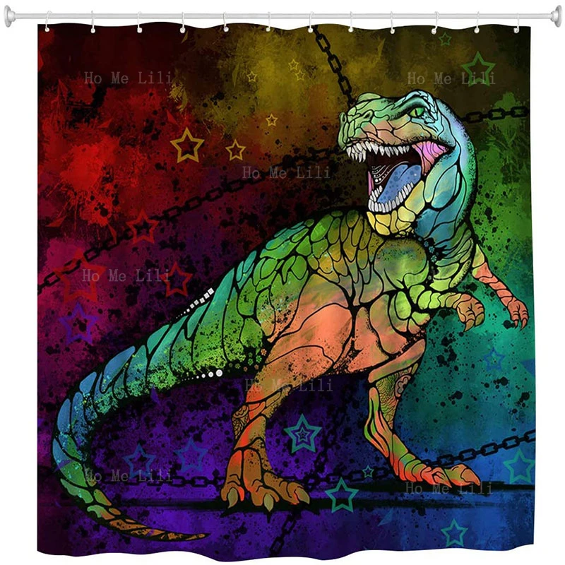 Abstract Dinosaur Shower Curtain Cool Tyrannosaurus Watercolor Print For Bathroom College Dorm Hotel Bathtub Decor 
Abstract Dinosaur Shower Curtain Cool Tyrannosaurus Watercolor Print For Bathroom College Dorm Hotel Bathtub Decor