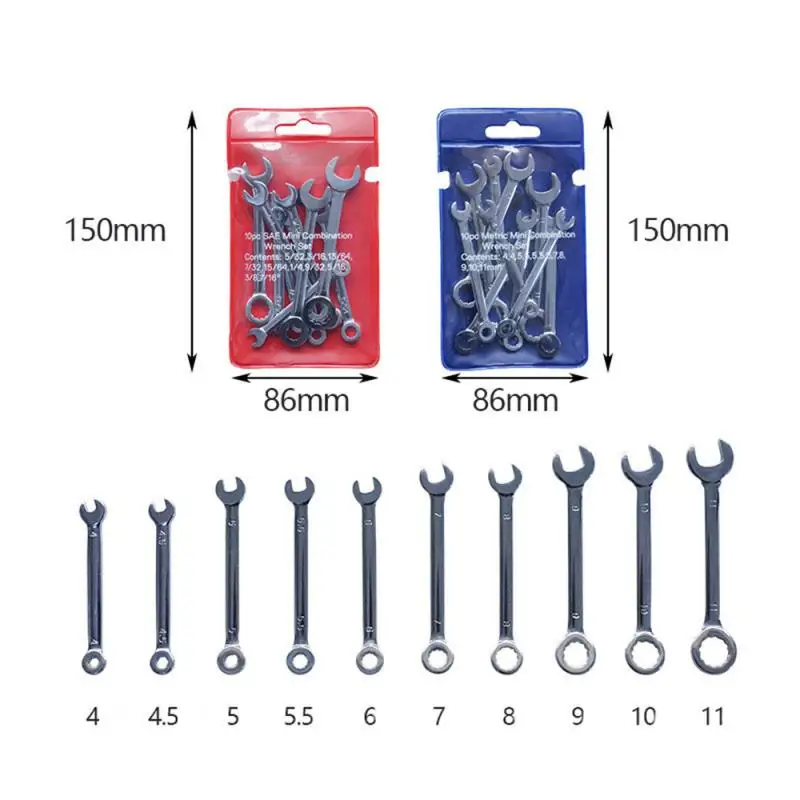 New 10pcs Professional Combination Spanners Ratchet Wrench Tool Set 4-11mm Hand-held Disassembly Tools Car Repair Tool
New 10pcs Professional Combination Spanners Ratchet Wrench Tool Set 4-11mm Hand-held Disassembly Tools Car Repair Tool