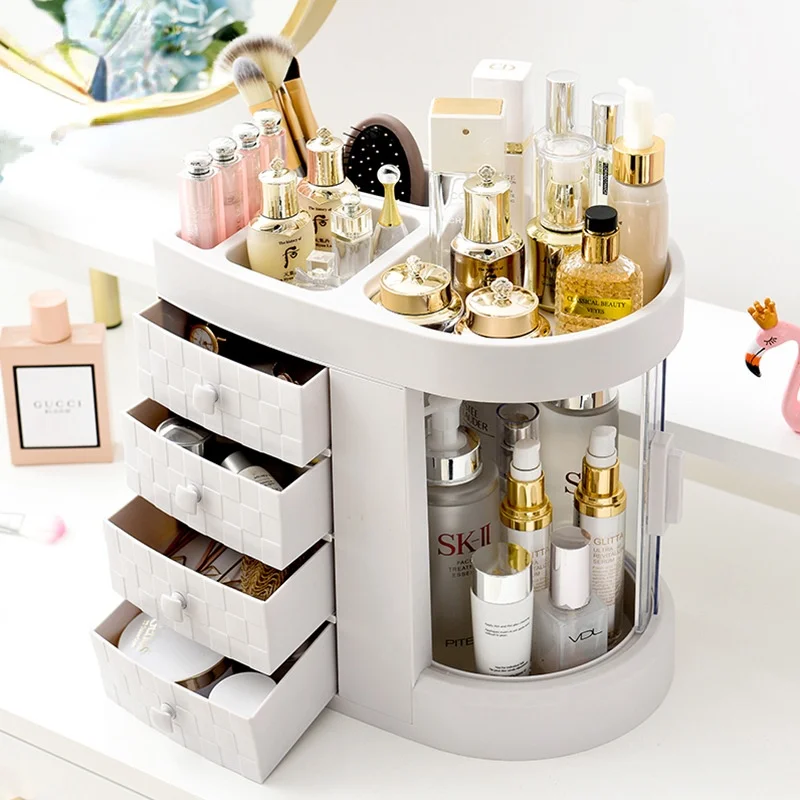 Dressing Table Large Capacity Drawer Type Rotating Cosmetic Storage Box Skin Care Products Lipstick Makeup Brush Storage Box
Dressing Table Large Capacity Drawer Type Rotating Cosmetic Storage Box Skin Care Products Lipstick Makeup Brush Storage Box