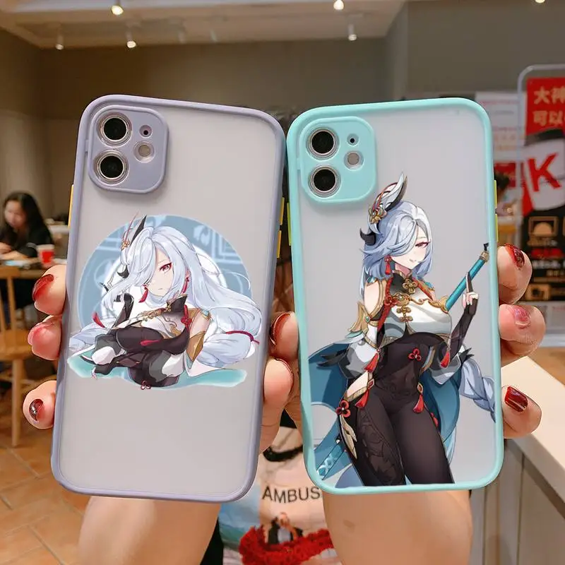 Genshin Impact shenhe Phone Case For iPhone 13 12 11 Mini Pro XR XS Max 7 8 Plus X Matte transparent blue Back Cover
Genshin Impact shenhe Phone Case For iPhone 13 12 11 Mini Pro XR XS Max 7 8 Plus X Matte transparent blue Back Cover