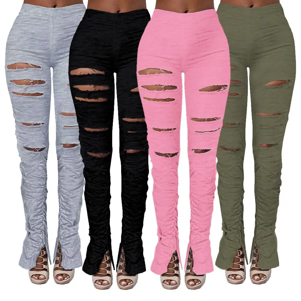Women High Waist Stacked Sweatpants Ripped Holes Fitness Ruched Pants Trousers Hole Sport Leggings
Women High Waist Stacked Sweatpants Ripped Holes Fitness Ruched Pants Trousers Hole Sport Leggings