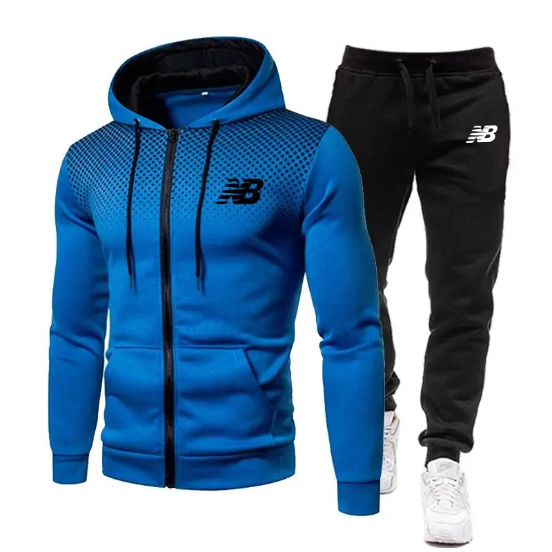 Tracksuit Men Set Set Two Pieces Man Sportswear Zipper Hoodie+pants Sport Suits Casual Sweatshirt+sweatpants Men's Clothing Sets