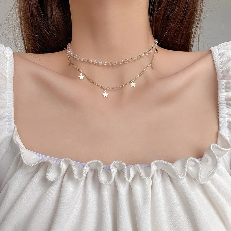 Simple fashion all-match crystal necklace niche design temperament five-pointed star multilayer necklace female
Simple fashion all-match crystal necklace niche design temperament five-pointed star multilayer necklace female