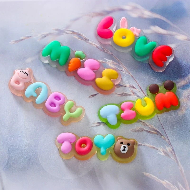 10Pcs Cartoon Letters Love Miss Baby Flatback Resin Cabochon Scrapbooking Hair Bows Accessories DIY Phone Case Decoration Craft
10Pcs Cartoon Letters Love Miss Baby Flatback Resin Cabochon Scrapbooking Hair Bows Accessories DIY Phone Case Decoration Craft