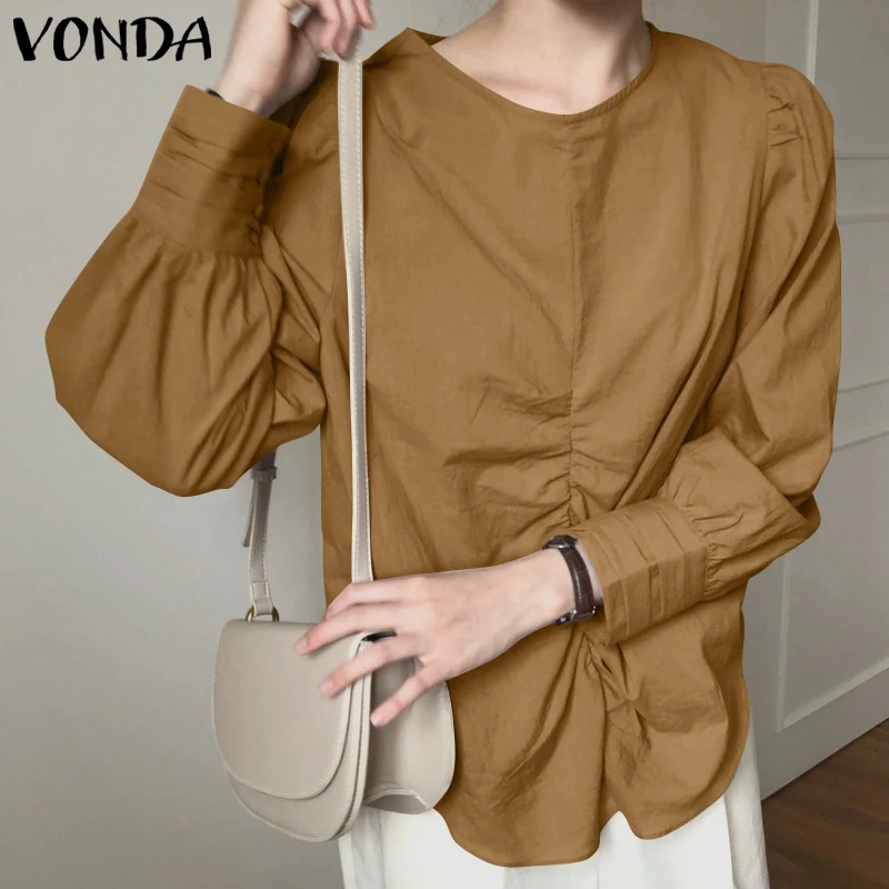 Party Blouse 2022 VONDA Women Autumn O Neck Long Puff Sleeve Solid Blouse Vintage Bohemian Blusas Femininas Oversized Shirts
Party Blouse 2022 VONDA Women Autumn O Neck Long Puff Sleeve Solid Blouse Vintage Bohemian Blusas Femininas Oversized Shirts