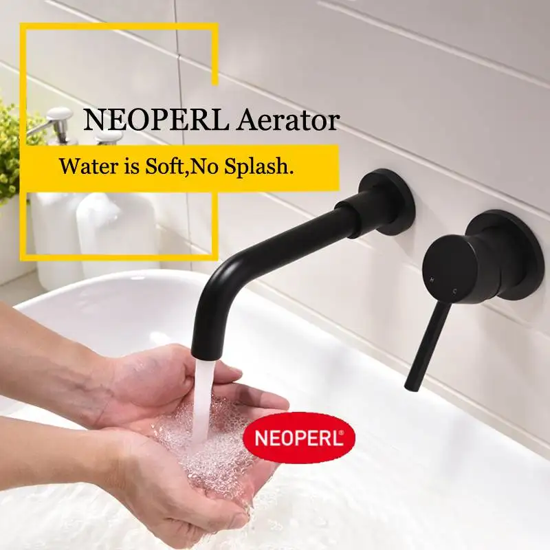 Matt Black Full Copper Wall Mounted Brass Bathroom Basin Faucet Single Handle Hot Cold Mixer Tap Rotation Spout for Kitchen
Matt Black Full Copper Wall Mounted Brass Bathroom Basin Faucet Single Handle Hot Cold Mixer Tap Rotation Spout for Kitchen