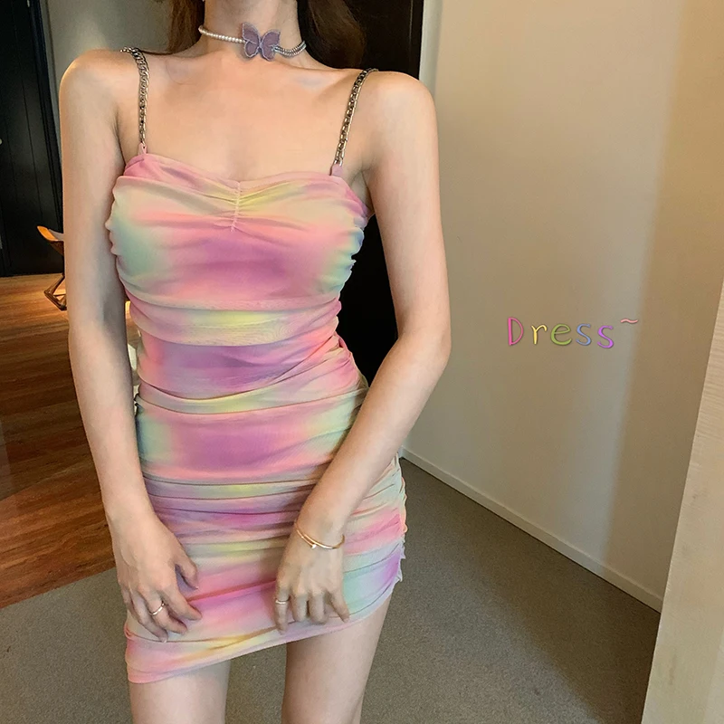 Tie Dye Dresses Pink Sexy Club Mini Dresses Summer Female Straps Sleeveless Elegant Party Mesh Short Dress For Women DR217
Tie Dye Dresses Pink Sexy Club Mini Dresses Summer Female Straps Sleeveless Elegant Party Mesh Short Dress For Women DR217