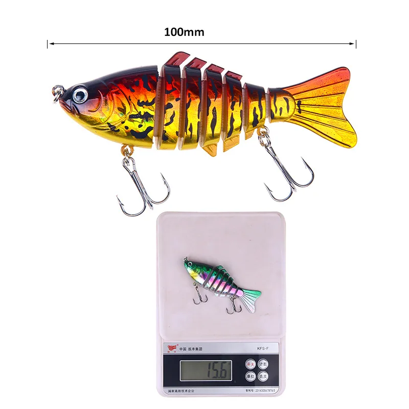 Fishing Lure 10cm 15.6g 5 Colors 7 Paragraphs Wobblers Fake Bait Black Minnow For Pike Crankbaits Plastic 3D Eyes Quality Hooks
Fishing Lure 10cm 15.6g 5 Colors 7 Paragraphs Wobblers Fake Bait Black Minnow For Pike Crankbaits Plastic 3D Eyes Quality Hooks