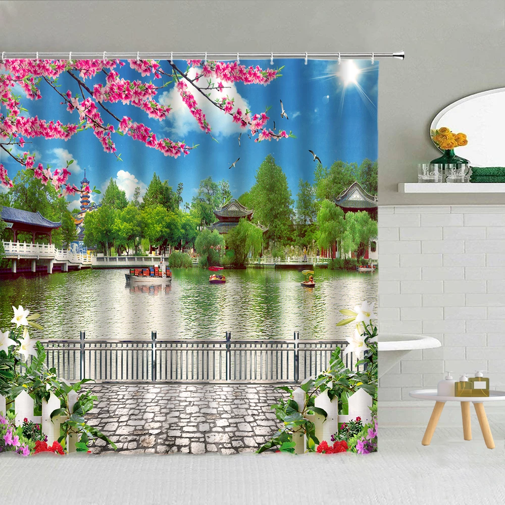 Занавеска для душа в виде пейзажа китайского классического парка, декоративная штора «Водопад» для ванной, декор для озера, цветов, зеленых ...
Занавеска для душа в виде пейзажа китайского классического парка, декоративная штора «Водопад» для ванной, декор для озера, цветов, зеленых ...