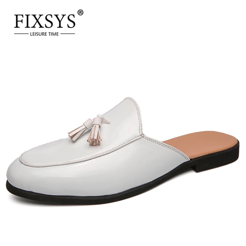 FIXSYS Hot Sale Mens Tassel Loafers Patent Leather Slip-on Mules Outdoor Non-slip Man Half Shoes Breathable Lightweight Slippers
FIXSYS Hot Sale Mens Tassel Loafers Patent Leather Slip-on Mules Outdoor Non-slip Man Half Shoes Breathable Lightweight Slippers