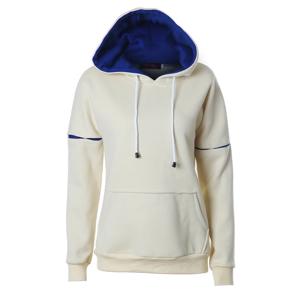 European and American women's hooded sweater sleeves color matching drop shoulder sleeve pocket drawstring top women
European and American women's hooded sweater sleeves color matching drop shoulder sleeve pocket drawstring top women