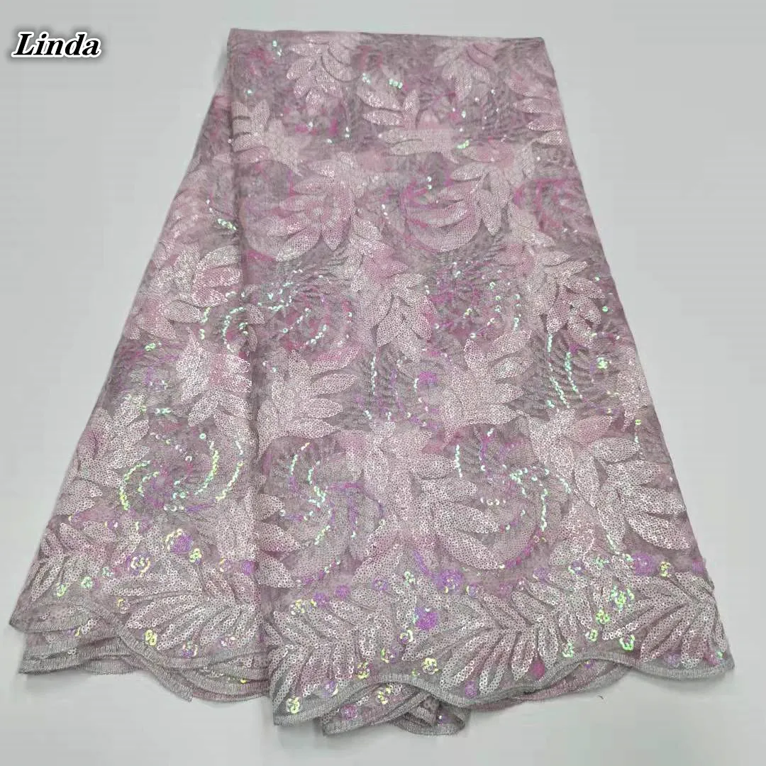 Linda African Lace Fabric High Quality French Nigerian Beads Embroidered Tulle Lace Fabric With Sequin Women Wedding Party Dress
Linda African Lace Fabric High Quality French Nigerian Beads Embroidered Tulle Lace Fabric With Sequin Women Wedding Party Dress