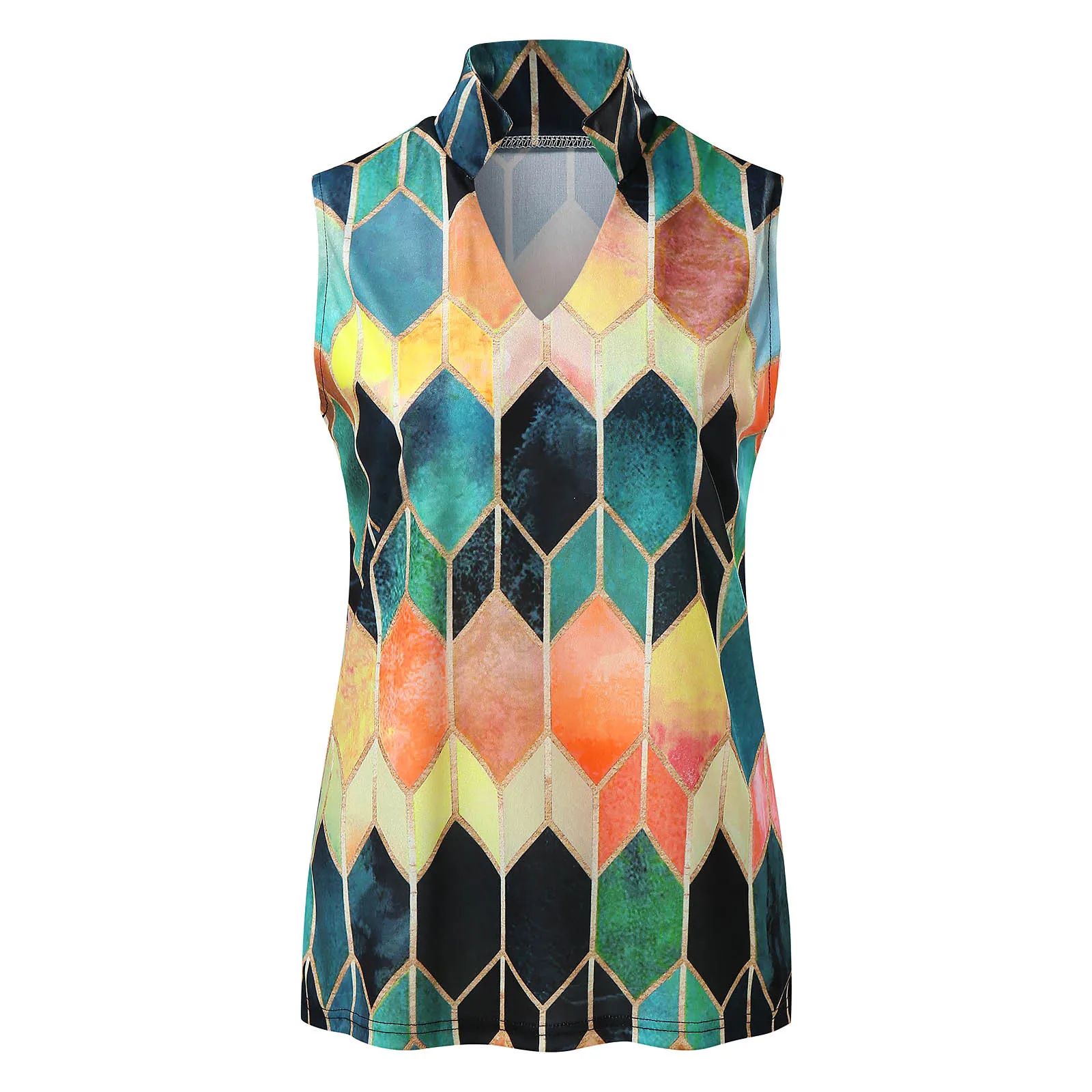 40# Elegant V Neck Women Blouse Vintage Floral Printed Sleeveless Tank Women's Blouse Ladies Summer Shirt
40# Elegant V Neck Women Blouse Vintage Floral Printed Sleeveless Tank Women's Blouse Ladies Summer Shirt