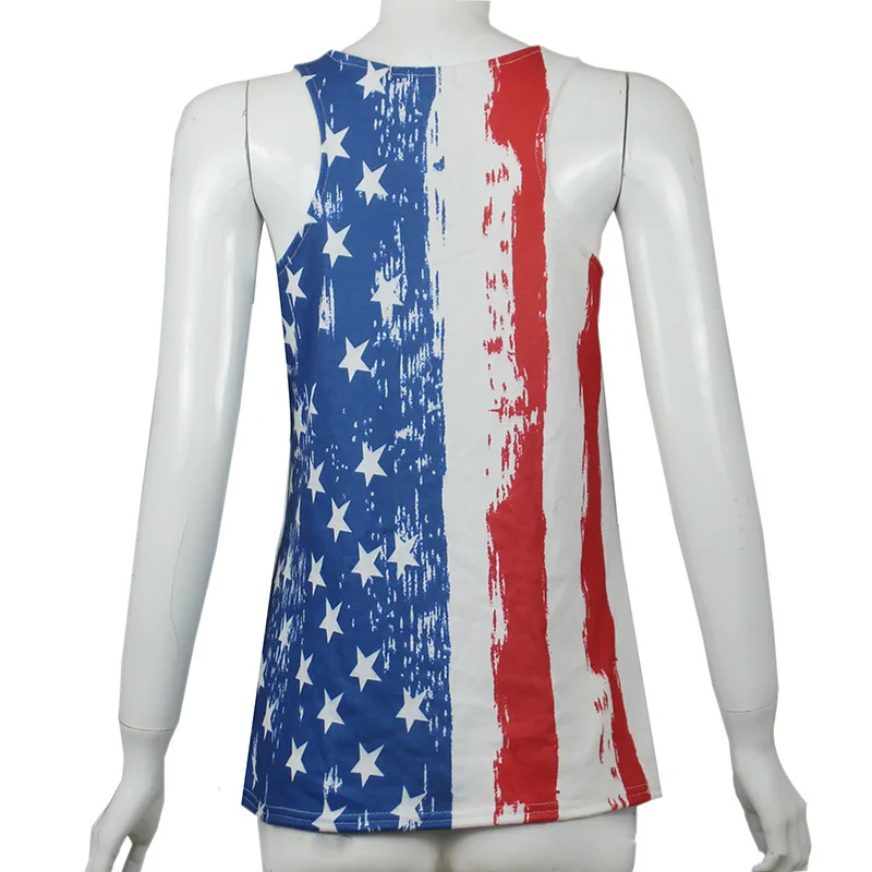 

Women's Summer Loose Short Sleeve Scoop Neck American Flag Print T-Shirt Ladies Short Sleeve Star Flag Print Irregular shirt