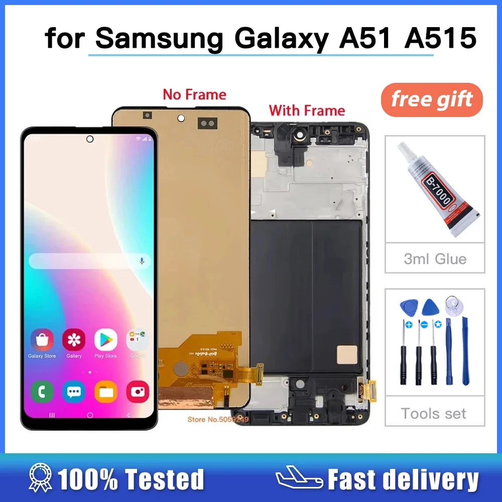 Super Amoled A51 для Samsung Galaxy A51 A515, ЖК-дисплей, сенсорный экран, дигитайзер в сборе, Запчасти для Samsung A515 A515FN/DS A515F
Super Amoled A51 для Samsung Galaxy A51 A515, ЖК-дисплей, сенсорный экран, дигитайзер в сборе, Запчасти для Samsung A515 A515FN/DS A515F