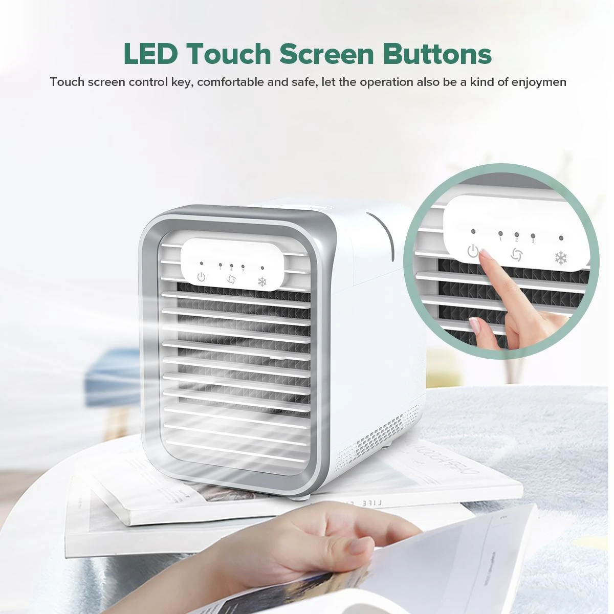 3 mode Home Office 220V Mini Portable Air Conditioner Semiconductor refrigeration Humidification Desktop Air Cooler Cooling Fans
3 mode Home Office 220V Mini Portable Air Conditioner Semiconductor refrigeration Humidification Desktop Air Cooler Cooling Fans