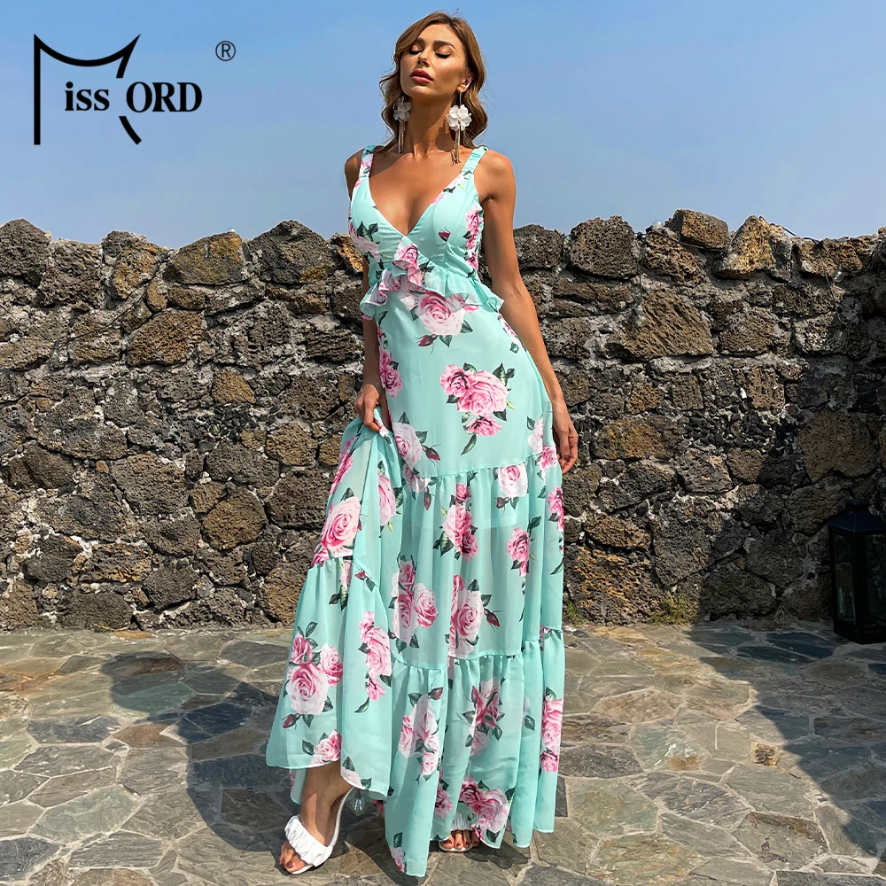 Missord 2021 Summer Spaghetti Strap V Neck Backless Long Dress Elegant Floral Print Boho Maxi Sexy Beach Vestido High Waist
Missord 2021 Summer Spaghetti Strap V Neck Backless Long Dress Elegant Floral Print Boho Maxi Sexy Beach Vestido High Waist