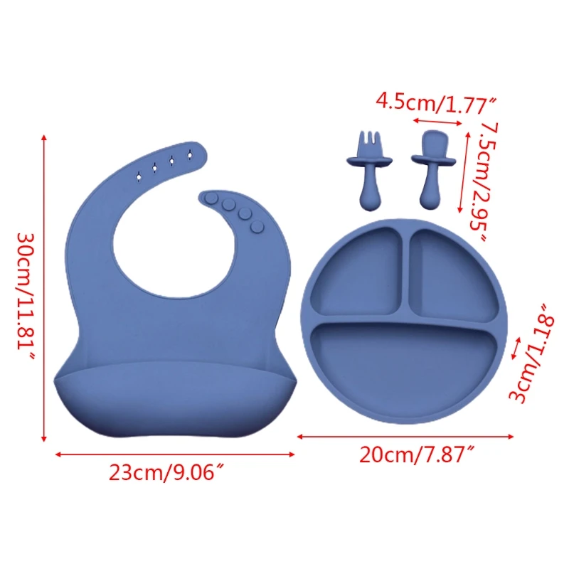 4 Pcs/Set Baby Training Feeding Food Bowl Spoon Fork Bibs Set Silicone Utensil G99C
4 Pcs/Set Baby Training Feeding Food Bowl Spoon Fork Bibs Set Silicone Utensil G99C