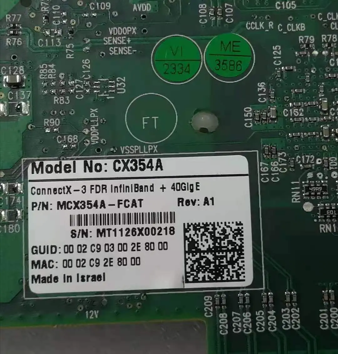Mellanox MCX354A-FCAT FDR InfiniBand + 40GigE Dual-Port QSFP CX354A Network card
Mellanox MCX354A-FCAT FDR InfiniBand + 40GigE Dual-Port QSFP CX354A Network card